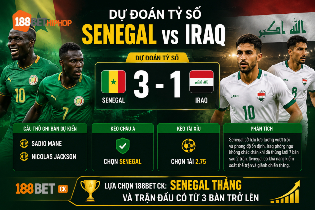 Nhận định Senegal vs Iraq qua góc nhìn dự đoán của Phùng Trâm Anh 188BET CK