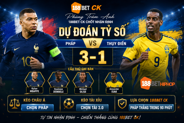 Nhận Định Pháp Vs Thụy Điển (4h, 1/7): Chờ Mưa Bàn Thắng 2 Phùng Trâm Anh 188BET CK chốt kết quả nhận định Pháp vs Thụy Điển